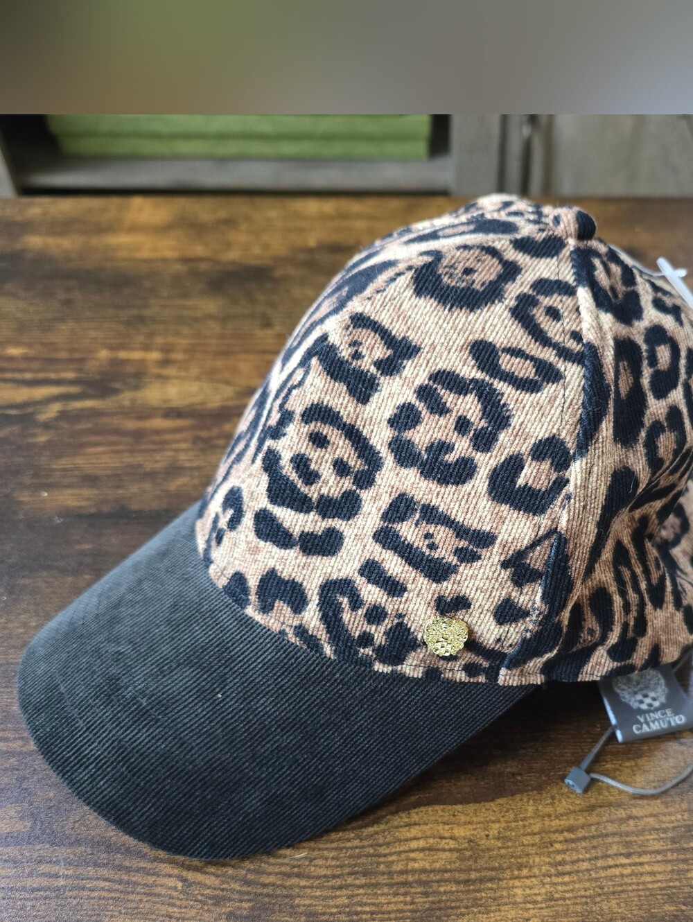 Vince Camuto Leopard Print Baseball Cap - Brown/Black